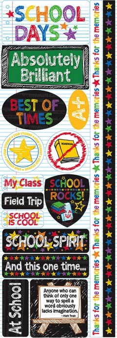 School Days Cardstock Scrapbooking Stickers and Borders