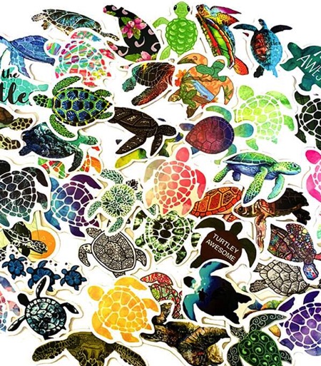 Sea Turtle - 50 Individual Stickers