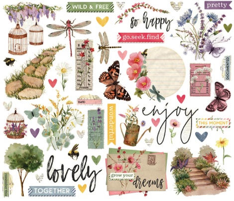 Meadow Flowers Scrapbooking Ephemera
