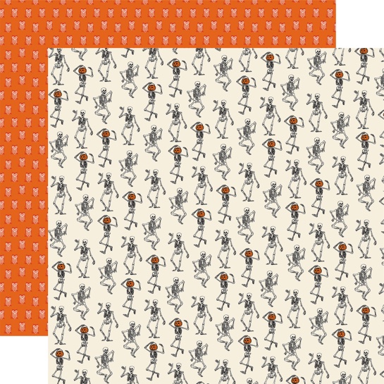 Halloween Fun Skeletons Double Sided 12x12 Scrapbooking Paper