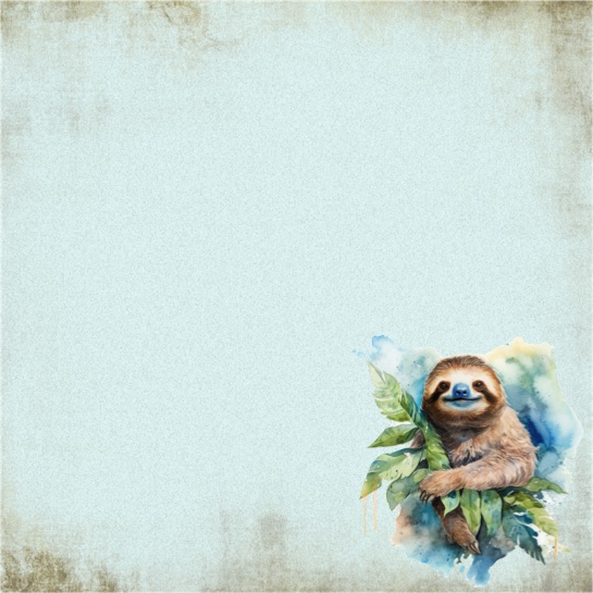 Sloth 12x12 Scrapbooking Paper