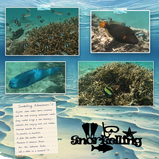 Snorkeling Scrapbook Page