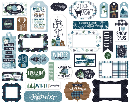 Snowed In Scrapbooking Paper Shapes