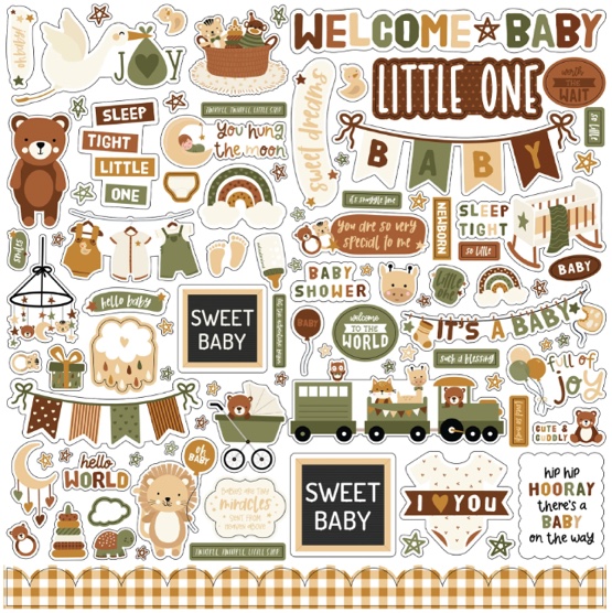 Special Delivery Baby 12x12 Cardstock Scrapbooking Stickers