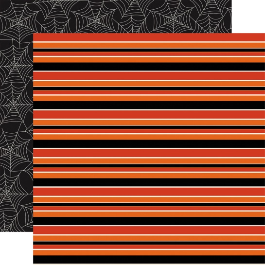 Spooky Season Stripes Double Sided 12x12 Scrapbooking Paper