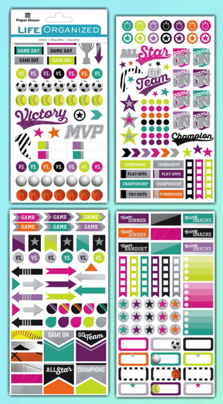 Sporty Scrapbooking Sticker Multi Pack - 4 Sheets