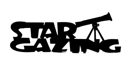 Star Gazing Scrapbooking Laser Cut Title with telescope