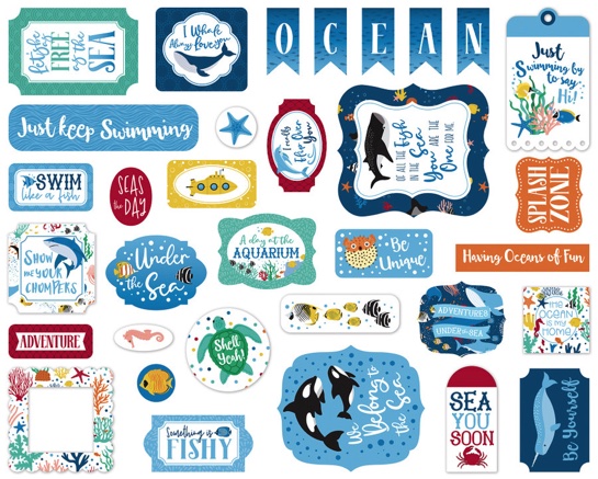 Sea Life Paper Ephemera Scrapbooking