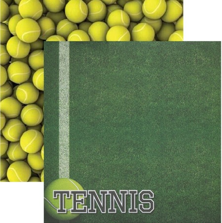 Tennis 12x12 Double Sided Scrapbooking Paper