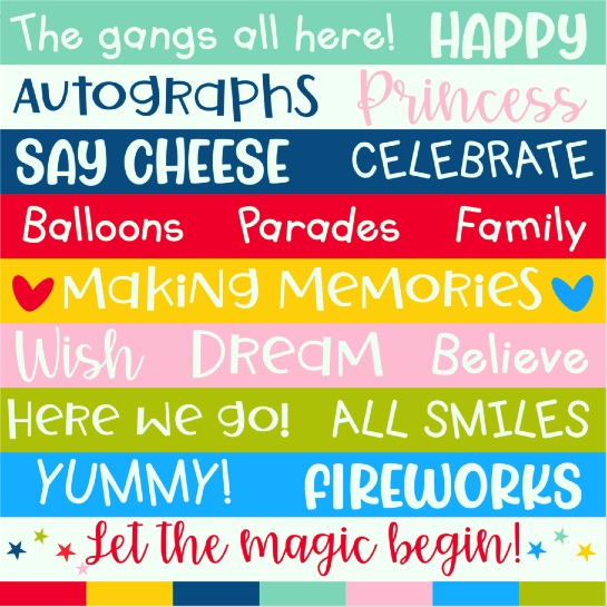 Theme Park Banners 12x12 Scrapbooking Paper