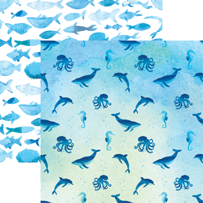 Under the Blue Sea 12x12 Double Sided Scrapbooking Paper