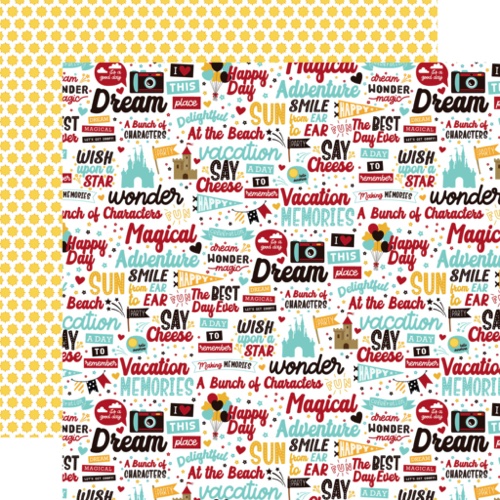 Vacation Phrases 12x12 Double Sided Scrapbooking Paper