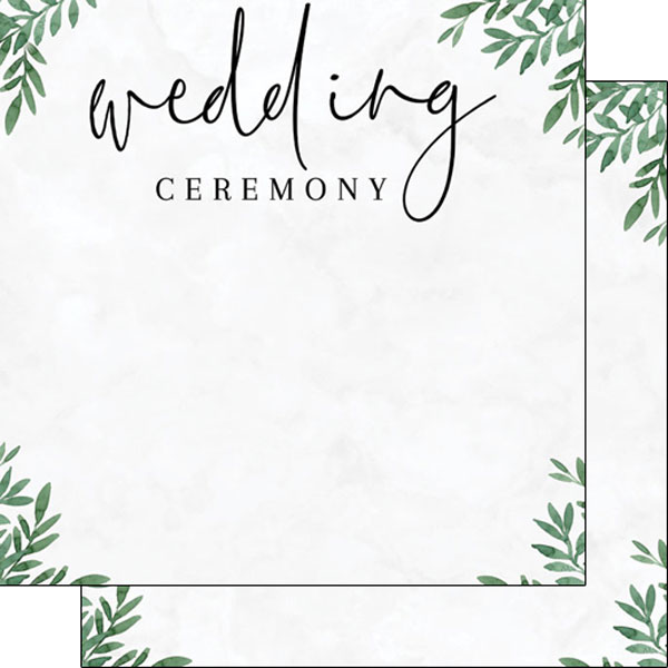 Wedding Ceremony 12x12 Double Sided Scrapbooking Paper