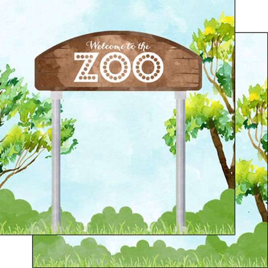 Welcome to the Zoo 12x12 Double Sided Scrapbooking Paper
