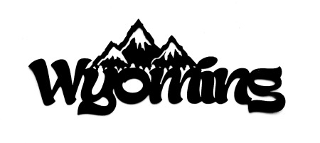 Wyoming Scrapbooking Laser Cut Title with Mountains