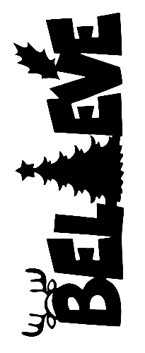 Believe Scrapbooking Laser Cut Title with Christmas Icons