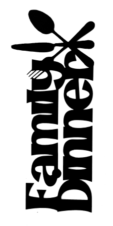 Family Dinner Scrapbooking Laser Cut Title with Cutlery