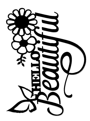 Hello Beautiful Scrapbooking Laser Cut Title with Flowers