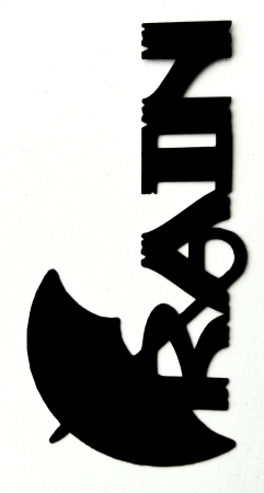 Rain Scrapbooking Laser Cut Title with Umbrella
