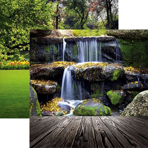 Waterfall Landscape 12x12 Double Sided Scrapbooking Paper
